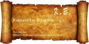 Kapuszta Bianka névjegykártya